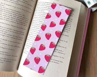 Segnalibro Strawberries Romance Rosa | Bookmark Bookish | Regalo per Lettori