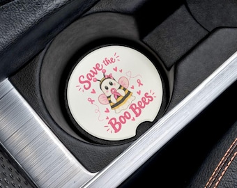 Save the Boo Bees Car Coasters | Soapstone car coaster, Breast Cancer Awareness Car Accessory, Breast Cancer Survivor Gift