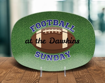 Personalized Football Sunday Snack Platter, Unbreakable Custom Tailgate Plate, Football Entertaining Tray, Sports Dad Gift