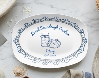 Custom Funny Sourdough Platter, Personalized Sourdough Gift, Breadmaker Present, Baked With Love Plate, Gifts for Sourdough Bakers