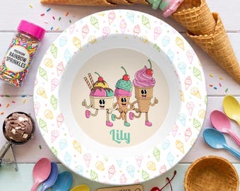 Personalized Ice Cream Bowl, Custom Dessert Dish, Unique Kids Gift, Gift for Ice Cream Lovers, Treat Bowl