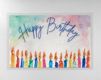 DIGITAL DOWNLOAD Happy Birthday Placemat, Sign, Banner - Customizable Party Decor