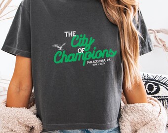 Comfort Colors Cropped Eagles Football Shirt, City of Champions, Philly Merch