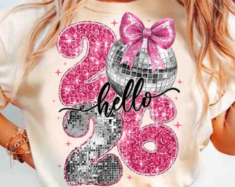 Frohes Neues Jahr 2026 Png, trendiges Silvester Png, Schwarz Und Gold Pailletten Glitzer Png, Faux Leopard Neujahr Shirt Design, Hallo 2026 Png