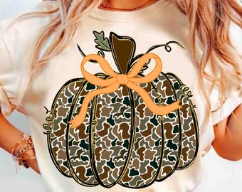 Png camouflage camouflage, citrouille BCBG png, citrouille d'automne coquette png, design tendance pour Thanksgiving, automne girly png, citrouille épicée png
