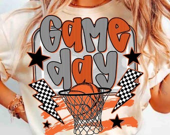 Game Day Basketball PNG, Seersucker Basketball Coquette PNG, Lace Basketball Shirt Download, Checkered Basketball Mom png, Basketball Bow