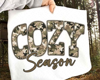 Cozy Season Camo Western PNG, Retro Camo Country Distressed Varsity Cowboy, Camouflage Sublimation Design For Shirt Png, Camo Cozy Season