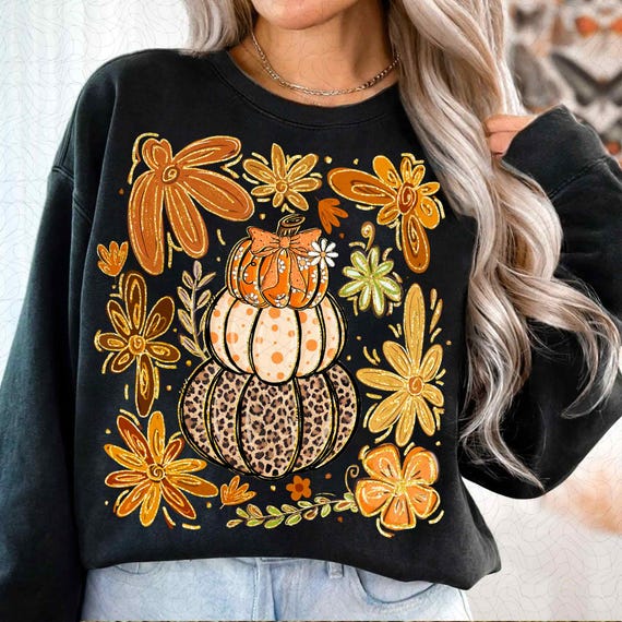 Floral Fall Pumpkin Png, Leopard Pumpkin Coquette Png, Preppy Autumn Shirt Design, Pumpkin Season Png, Boho Fall Sublimation, Girly Fall Png