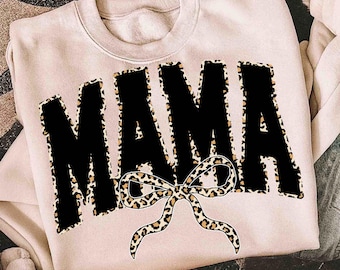 Mama Leopard Coquette Bow PNG, Leopard Mama png, Varsity Mama png, Mama Shirt png, Retro Mama png, moederdag png Sublimatie
