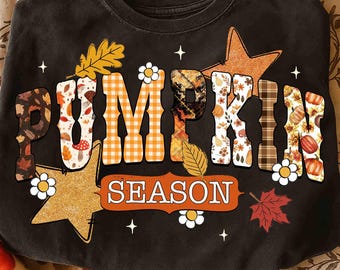 Pumpkin Season PNG, Retro Halloween PNG, Preppy Pumpkin Bow Png, Halloween Shirt Png, Trendy Fall Pumpkins, Spooky Season Png