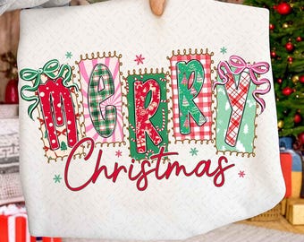 Coquette Merry Christmas PNG Preppy Bow Retro Christmas Tree PNG Red Pink Hand Drawn Whimsical Frame Gingham Tartan Candy Cane Png Doodle