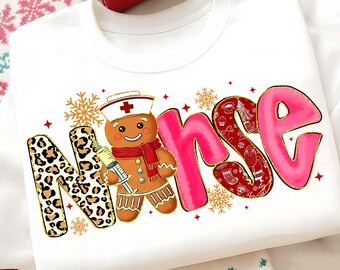 Nurse Christmas Png,Gingerbread Nurse Sublimation Design,Christmas Nurse Cookie,Nurse Holiday Design,Nurse Christmas Png,Winter Nurse Png