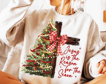 PNG de Navidad estilo preppy, PNG de leopardo con la frase "Jesús es la razón de la Navidad", PNG de Navidad, PNG de Navidad retro, PNG de leopardo a cuadros