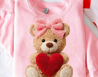 Nepgaren Valentijnsdag teddybeer, coquette Valentines png hartontwerp