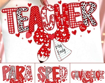 Adrette Lehrerin Valentine Png-Bundle, Kokette Teach Para Counselor Beschleunigte Valentinstag Png, Leopard Valentinstag Png, Herz Valentinstag Png, Vday Png
