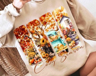 Cozy Season png, Watercolor Fall vibes Png, Brushstroke Png, fall png, Fall png, autumn png, retro fall png, Fall design, Fall Autumn Shirt