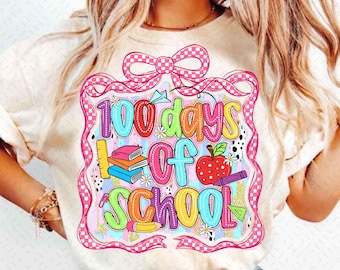 100 Days Of School Png, Pink Checkered Bow Png, Retro School Png, Preppy Teacher Png, Brushstroke Png, Happy 100 Days Png, 100th Day
