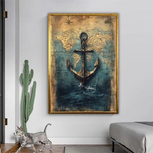 Anker der Vermächtnis - Nautische Vintage Leinwand Druck | Verwurzelt im Herzen des Meeres