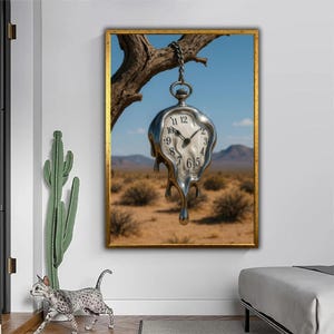 Melting Time – Surreal Clock Canvas Wall Art