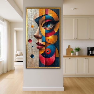 Geometric Muse - Abstract Style Canvas Print | Harmony in Fractured Colors