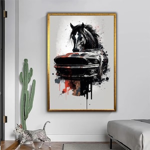 Horsepower Unleashed - Classic Mustang Canvas Print  Strength Meets Speed