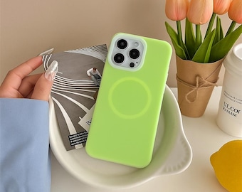 Luxus Jelly Matte iPhone Hülle: Magnetisches kabelloses Laden, stoßfeste Silikonhülle