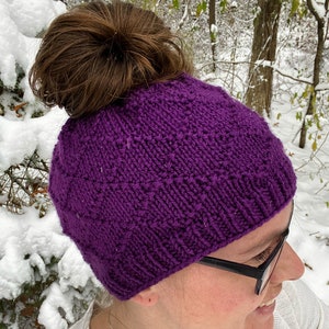 Brilliant Bun Beanie Knitting Pattern