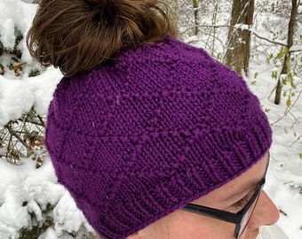 Brilliant Bun Beanie Knitting Pattern
