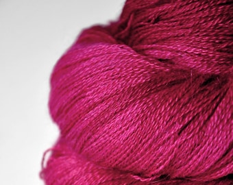 Electric light pink - Baby Alpaca / Silk Lace Yarn - Hand Dyed Yarn - Wolle handgefärbt - DyeForYarn