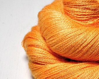 Overripe canteloupe - Baby Alpaca / Silk Lace Yarn - Hand Dyed Yarn - Wolle handgefärbt - DyeForYarn