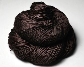Roasted coffee bean  - Merino / Silk / Yak Fingering Yarn - MerSiYak - Hand Dyed Yarn - Wolle handgefärbt - DyeForYarn