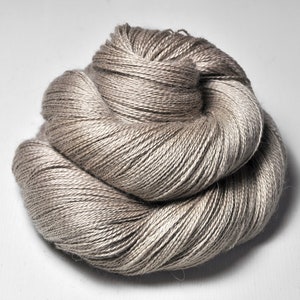Hidden under the sand - Baby Alpaca / Silk Lace Yarn - hand dyed by DyeForYarn - color: beige brown
