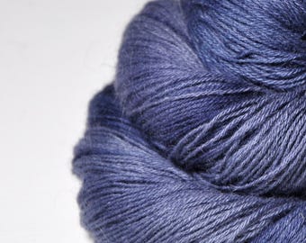 Fading dark night's wish - Angora Lace Yarn by DyeForYarn - cruelty-free and limited - color: blue purple