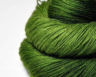Greener on the other side - Angora Lace Yarn by DyeForYarn - cruelty-free and limited - color: green