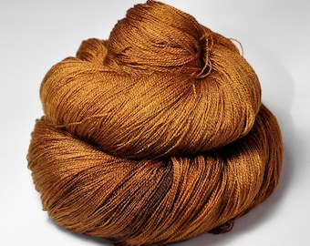 Cracked hazelnut OOAK - Merino / Silk Cobweb Yarn - Hand Dyed Yarn - handgefärbte Wolle - DyeForYarn