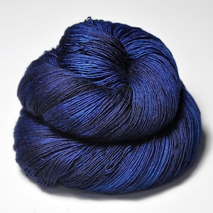Tarnished glowing sapphire - Pure Merino Lace Yarn - hand dyed by DyeForYarn - color: dark sapphire blue
