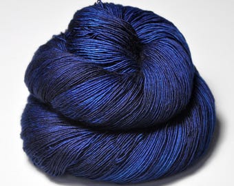 Tarnished glowing sapphire - Pure Merino Lace Yarn - hand dyed by DyeForYarn - color: dark sapphire blue