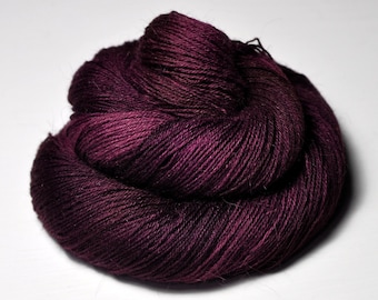 Poisoned wine - Angora Lace Yarn by DyeForYarn - cruelty-free and limited - color: burgundy red
