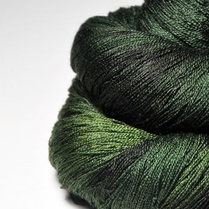 Impervious forest undergrowth OOAK Merino / Silk Cobweb Yarn Hand Dyed Yarn handgefärbte Wolle DyeForYarn image 2