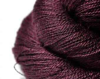 Dark blood velvet - Baby Alpaca / Silk Lace Yarn - Hand Dyed Yarn - Wolle handgefärbt - DyeForYarn