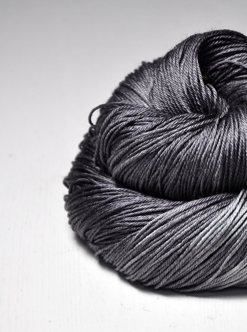 Gray which must not be named 2 Merino / Silk Fingering Yarn Superwash LSOH Hand Dyed Yarn handgefärbte Wolle DyeForYarn image 1