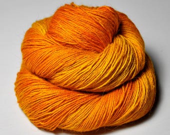 Raw turmeric - Angora Lace Yarn by DyeForYarn - cruelty-free and limited - color: orange
