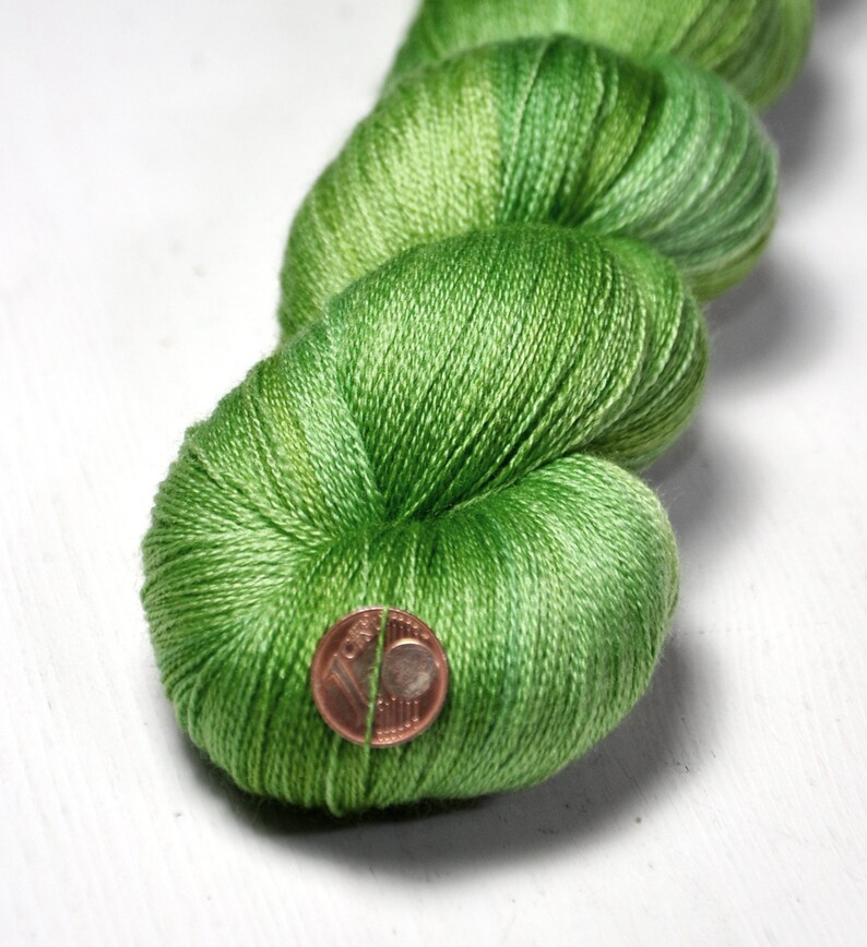 Leafy Merino / Silk Cobweb Yarn Hand Dyed Yarn handgefärbte Wolle DyeForYarn image 4