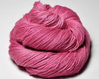 Spilt raspberry milkshake OOAK - Angora Lace Yarn by DyeForYarn - cruelty-free and limited - color: pink