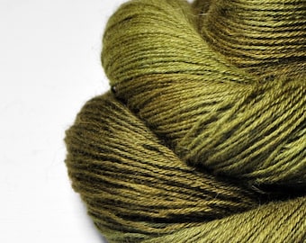 Unfiltered olive oil - Angora Lace Yarn by DyeForYarn - cruelty-free and limited - color: olive green