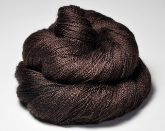 Roasted coffee bean - Baby Alpaca / Silk Lace Yarn - Hand Dyed Yarn - Wolle handgefärbt - DyeForYarn