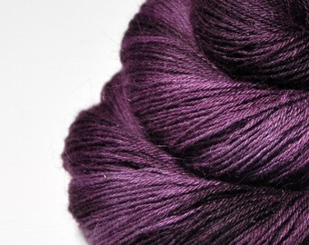 Season of the witch - Angora Lace Yarn by DyeForYarn - cruelty-free and limited - color: dark purple