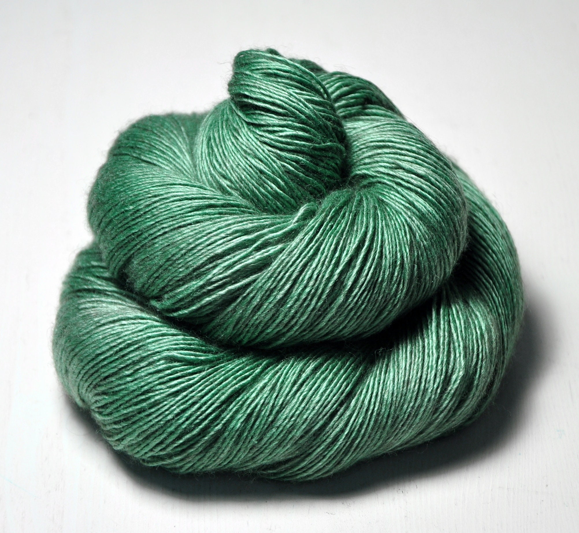 Stormy Green Sea - Merino / Silk / Yak Fingering Yarn - Mersiyak