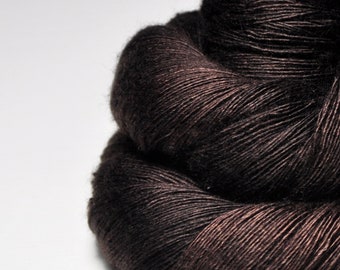 Roasted coffee bean - Merino / Silk / Yak Lace Yarn - MerSiYak - Hand Dyed Yarn - Wolle handgefärbt - DyeForYarn