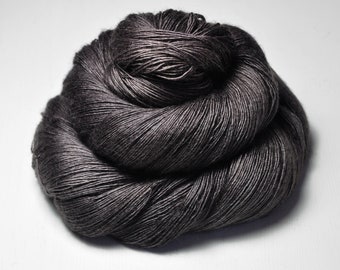 Darkened black walnut wood - Merino / Silk / Yak Lace Yarn - MerSiYak - Hand Dyed Yarn - Wolle handgefärbt - DyeForYarn